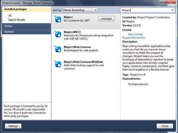 select first option Ninject